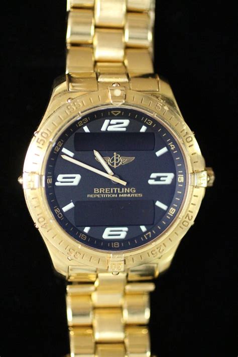 breitling aerospace gold plated or solid gold|Breitling aerospace bicolor.